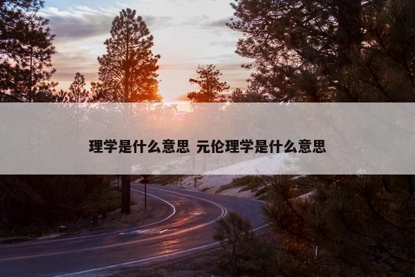 理学是什么意思 元伦理学是什么意思