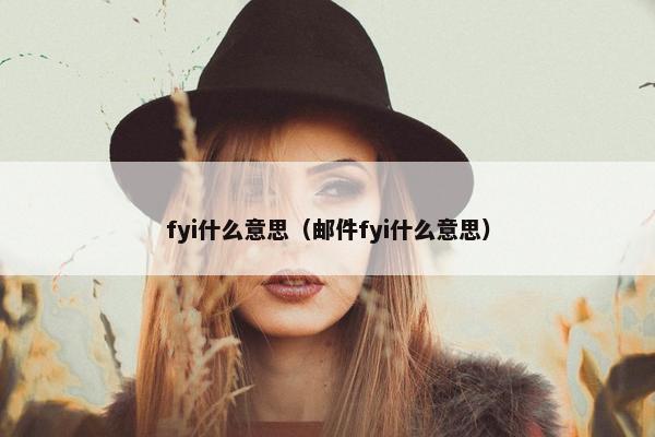 fyi什么意思（邮件fyi什么意思）