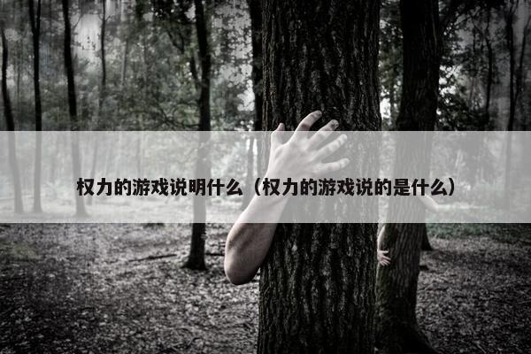 权力的游戏说明什么（权力的游戏说的是什么）