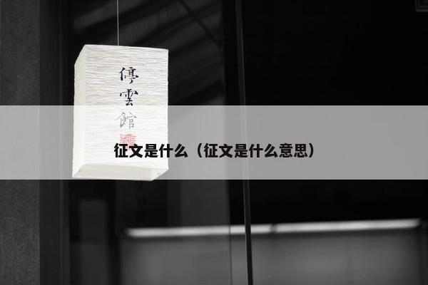 征文是什么（征文是什么意思）