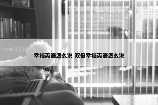 幸福英语怎么说 双倍幸福英语怎么说