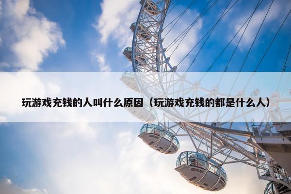 玩游戏充钱的人叫什么原因（玩游戏充钱的都是什么人）