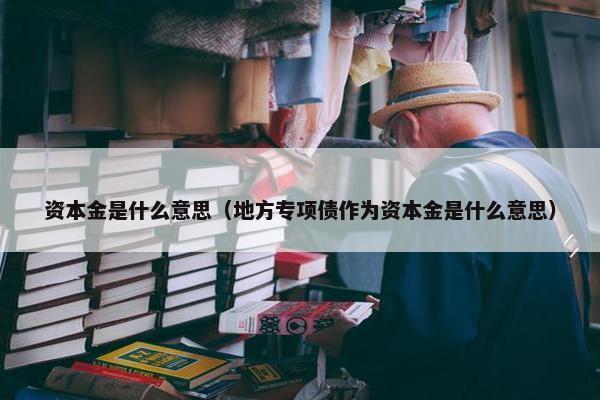 资本金是什么意思（地方专项债作为资本金是什么意思）