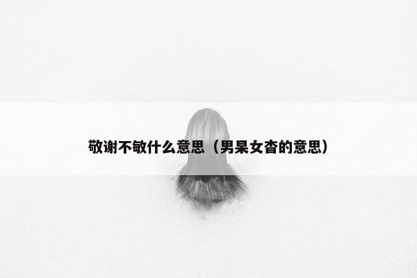 敬谢不敏什么意思（男杲女杳的意思）