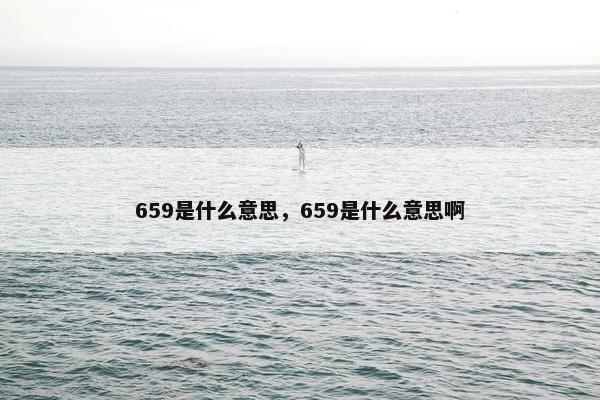 659是什么意思，659是什么意思啊