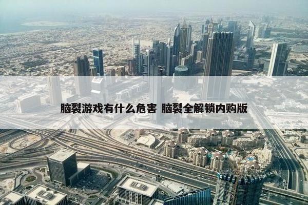 脑裂游戏有什么危害 脑裂全解锁内购版