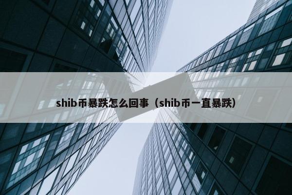 shib币暴跌怎么回事（shib币一直暴跌）