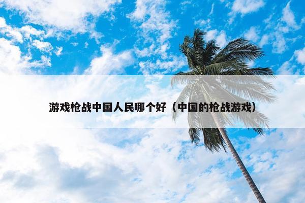 游戏枪战中国人民哪个好（中国的枪战游戏）