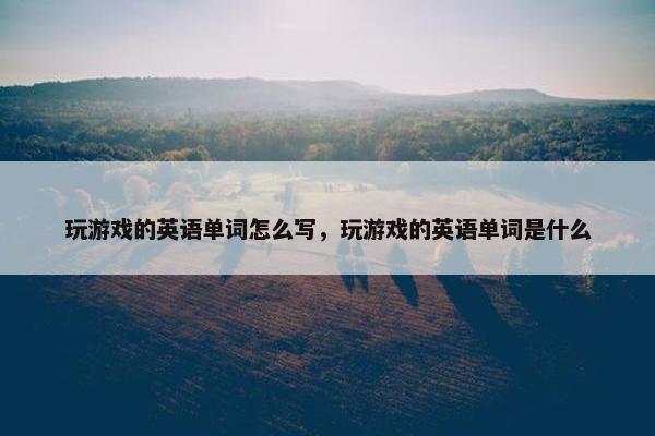 玩游戏的英语单词怎么写，玩游戏的英语单词是什么