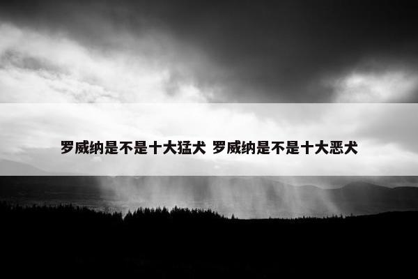 罗威纳是不是十大猛犬 罗威纳是不是十大恶犬