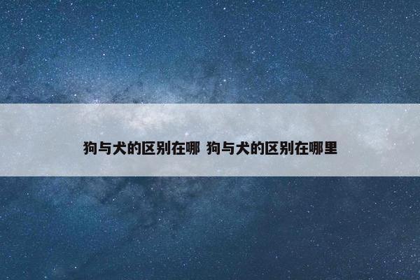 狗与犬的区别在哪 狗与犬的区别在哪里