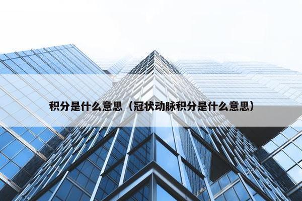 积分是什么意思（冠状动脉积分是什么意思）