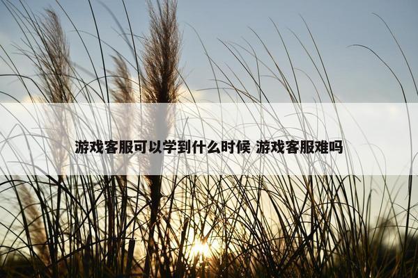 游戏客服可以学到什么时候 游戏客服难吗