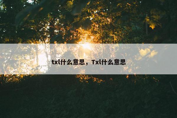 txl什么意思，Txl什么意思