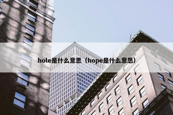 hole是什么意思（hope是什么意思）