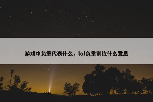 游戏中负重代表什么，lol负重训练什么意思