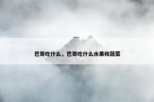 巴哥吃什么，巴哥吃什么水果和蔬菜