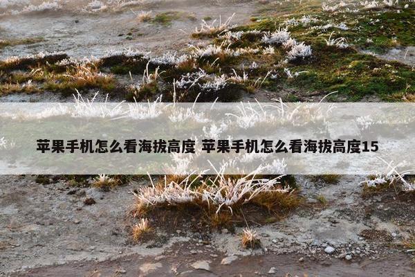 苹果手机怎么看海拔高度 苹果手机怎么看海拔高度15