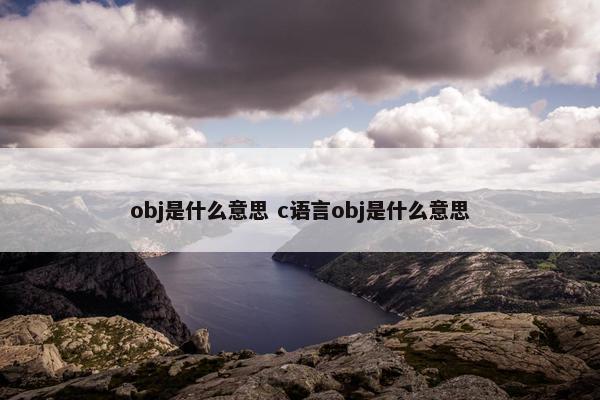 obj是什么意思 c语言obj是什么意思