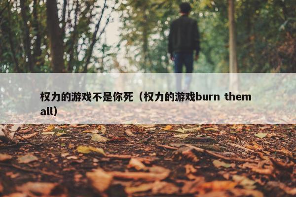 权力的游戏不是你死（权力的游戏burn them all）