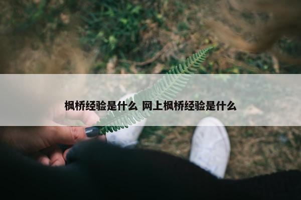 枫桥经验是什么 网上枫桥经验是什么