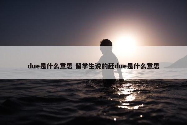 due是什么意思 留学生说的赶due是什么意思