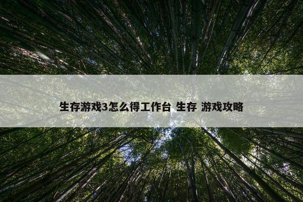 生存游戏3怎么得工作台 生存 游戏攻略