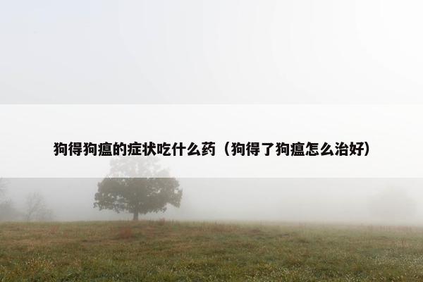 狗得狗瘟的症状吃什么药（狗得了狗瘟怎么治好）