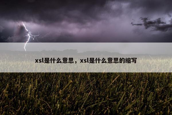 xsl是什么意思，xsl是什么意思的缩写