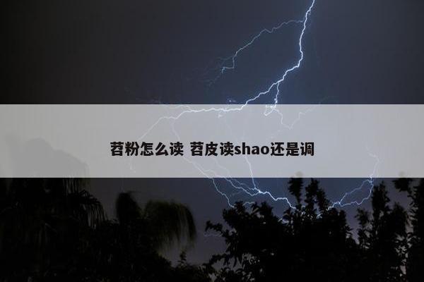 苕粉怎么读 苕皮读shao还是调