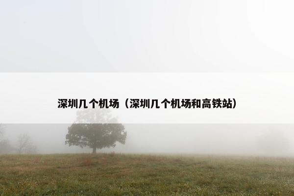 深圳几个机场（深圳几个机场和高铁站）