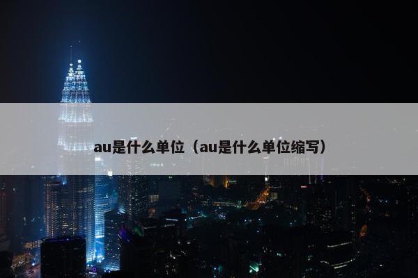 au是什么单位（au是什么单位缩写）