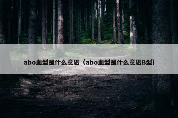 abo血型是什么意思（abo血型是什么意思B型）