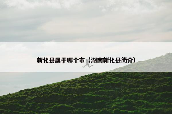 新化县属于哪个市（湖南新化县简介）