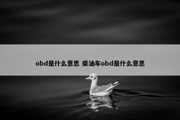 obd是什么意思 柴油车obd是什么意思