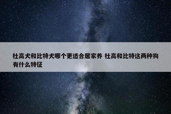 杜高犬和比特犬哪个更适合居家养 杜高和比特这两种狗有什么特征