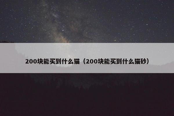 200块能买到什么猫（200块能买到什么猫砂）