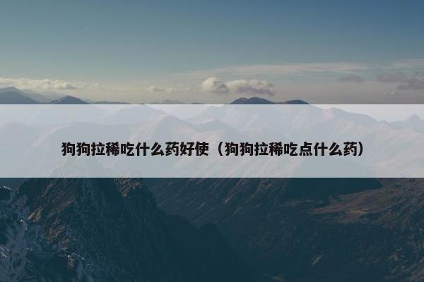 狗狗拉稀吃什么药好使（狗狗拉稀吃点什么药）