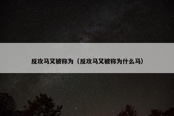 反攻马又被称为（反攻马又被称为什么马）