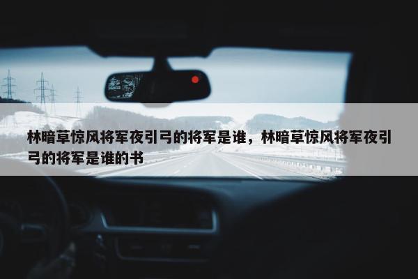 林暗草惊风将军夜引弓的将军是谁，林暗草惊风将军夜引弓的将军是谁的书