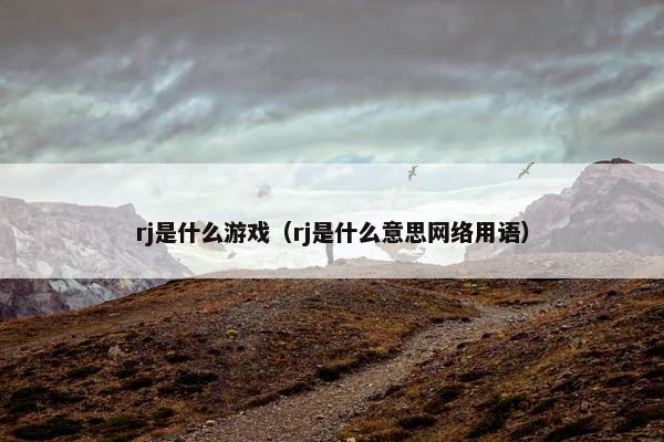 rj是什么游戏（rj是什么意思网络用语）