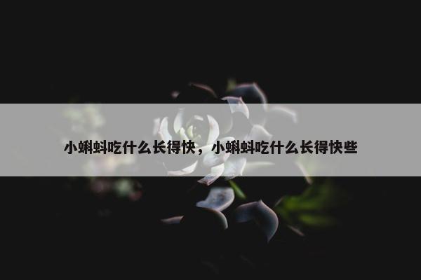 小蝌蚪吃什么长得快，小蝌蚪吃什么长得快些