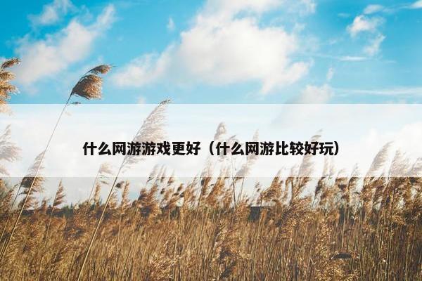 什么网游游戏更好（什么网游比较好玩）