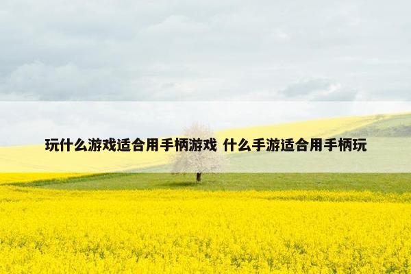 玩什么游戏适合用手柄游戏 什么手游适合用手柄玩