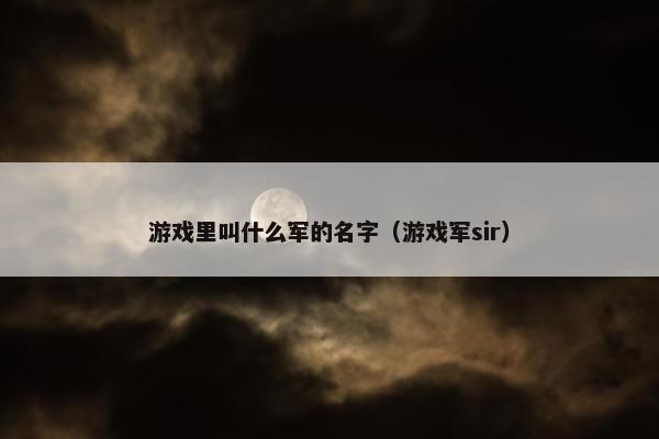 游戏里叫什么军的名字（游戏军sir）