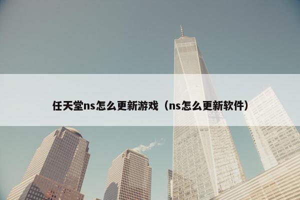 任天堂ns怎么更新游戏（ns怎么更新软件）