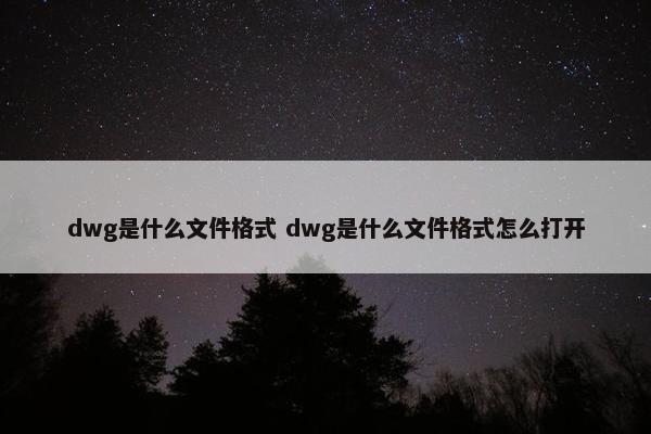 dwg是什么文件格式 dwg是什么文件格式怎么打开