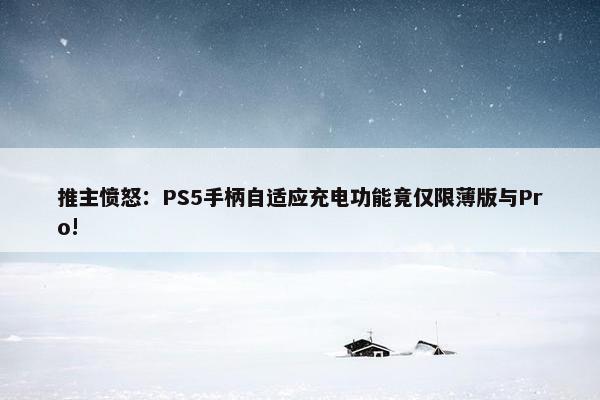 推主愤怒：PS5手柄自适应充电功能竟仅限薄版与Pro!