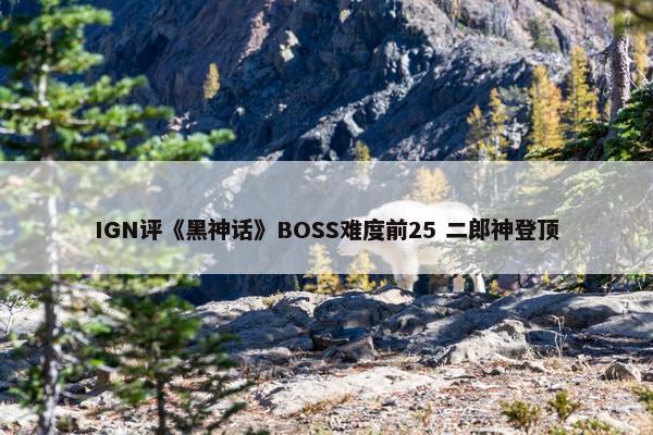 IGN评《黑神话》BOSS难度前25 二郎神登顶