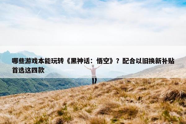 哪些游戏本能玩转《黑神话：悟空》？配合以旧换新补贴首选这四款